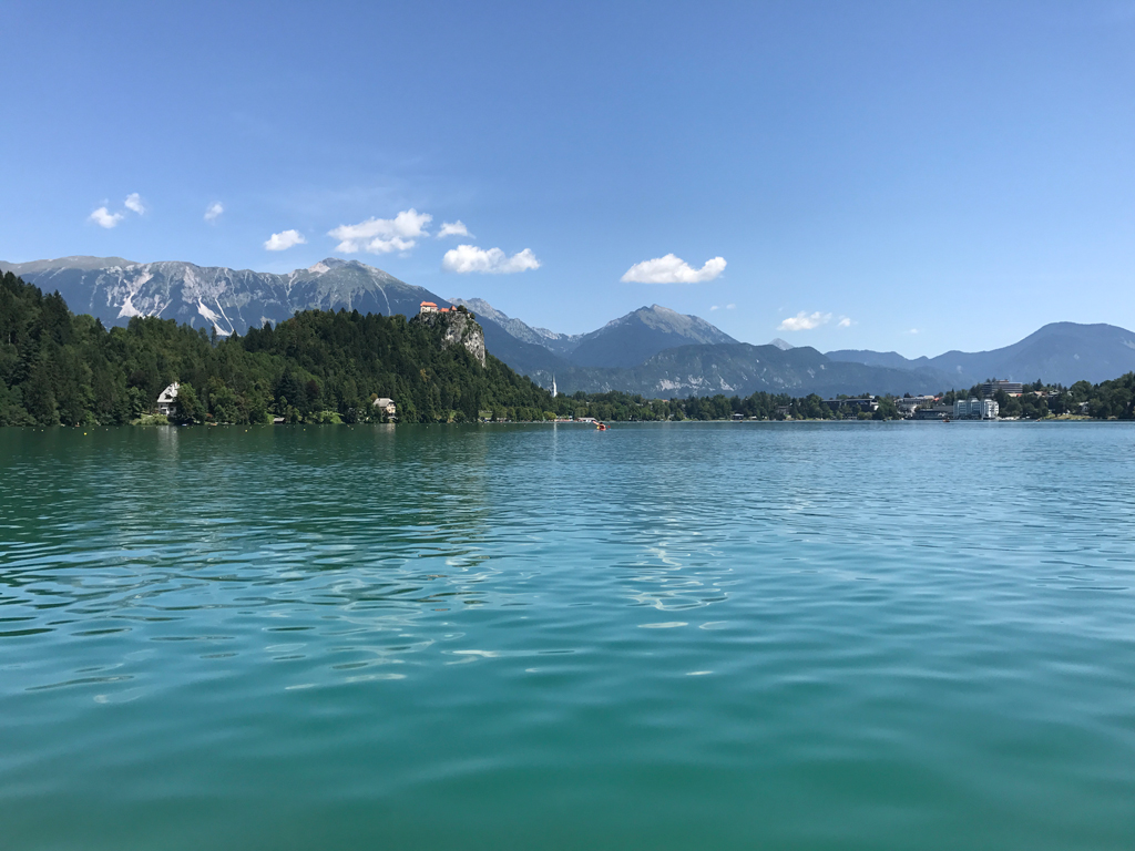 Sjön Bled i Slovenien